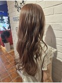 ピンクグレージュ×ロンググラデーション