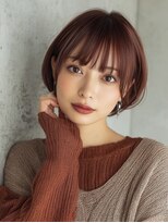 ルービック(Rubik's) 大人かわいい小顔前下がり丸みショートボブ/ピンクベージュ