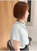 久保田)ミニボブナチュラルボブブリーチなしオレンジブラウン