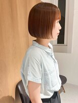 ラミエ バイ メルト 吉祥寺(lamie by melt) 久保田)ミニボブナチュラルボブブリーチなしオレンジブラウン
