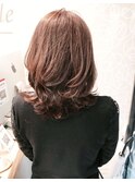 20代30代40代小顔ひし形くびれ外ハネツヤベージュカラー