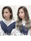 グレージュ#シールエクステ#デザインカラー#ロングヘア#大宮