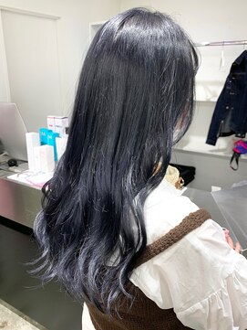 ディーカヘアーセンダイ(Di KA HAIR sendai) ネイビーブルー/ロング/ラフウェーブ
