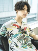 オーシャントーキョーオーバー 渋谷(OCEAN TOKYO OVER)&nbsp;スーツ短髪ツーブロック束感モテるパーママッシュ黒髪波巻き