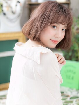 カバーヘア イヴ 戸頭店(COVER HAIR EVE) 大人かわいいAラインアッシュピンク小顔ロブc5戸頭20代30代40代