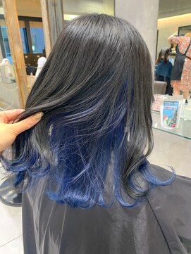 トルネード(TORNADO) あんスタ漣ジュン推しカラー　インナーカラーブルー 青髪　S1205