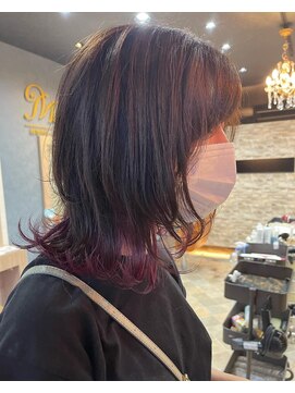 モアヘアーセカンド(MORE-HAIR Second) ウルフスタイル×前回のインナーカラーを活かした裾カラー
