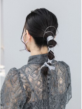 ノード(NODO) 水引とリボンのポニーテールアレンジ♪