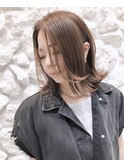 #外はねボブ#ベージュ#耳掛け#20代30代40代50代