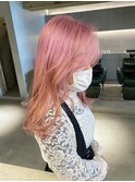デザインカラーレイヤーカットウェットヘア夏オリーブベージュ