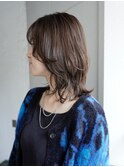 美髪ブランジュヘルシーレイヤーミディアムウルフカット顔周り