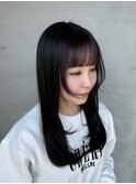 顔周りレイヤースタイル×スモーキーピンクラベンダー