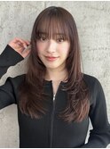 美髪ブラウン　カラー　レイヤーカット　TOMOKI