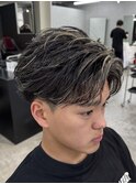熊本メンズカラー メッシュ センターパート MEN'S HAIR ブリーチ