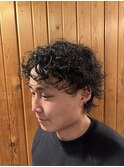 パーマ風ミディアムマッシュ/無造作/癖毛を活かす