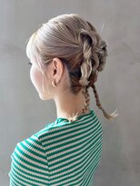 おくれ毛ハイトーン韓国ヘア美髪ブリーチミルクティー_ba555911