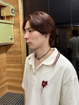 ラロ(raro) ピンクブラウンレイヤーウルフ