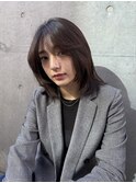 ボブレイヤー 顔まわり ココアブラウン チョコレートブラウン