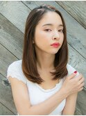 ナチュラルストレート 似合わせカット 伸ばしかけヘア
