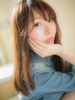 ブルー(BLUE)&nbsp;*CUORE水戸*…ダブルバングの大人かわいいワンカール小顔ロングb