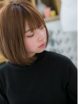 カバーヘア ブリス 上尾西口店(COVER HAIR bliss) ■オレンジブラウン切りっぱなしボブ107-3★上尾10代20代30代