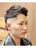 <理容室><バーバー>スキンフェードツーブロックアップバング