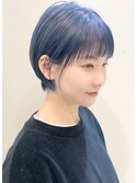 【PAAQ田中】丸みショート＋ブルー（ネイビー）