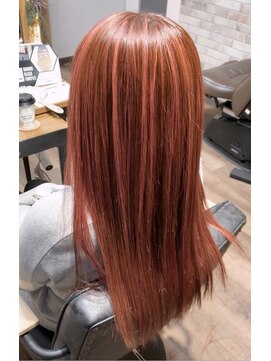 美容室 ポンポネ(Pomponner) ハイライト×ピンクカラー