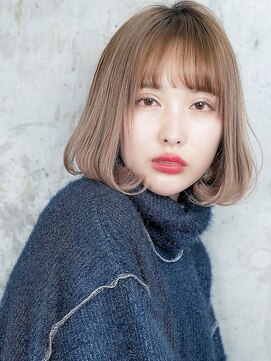 ジーナ 船橋(Zina) 小顔セミウェットウェーブピンクベージュハイライトカラー