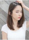 ミディアムヘアの自然な縮毛矯正♪