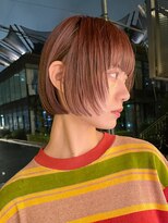 ルル 表参道(lulu.)&nbsp;オレンジカラー ボブウルフ ミニボブ ワイドバング ボブ【Riku】