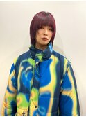 ワインレッド×顔周りレイヤー