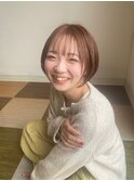 マッシュショート×ミルクティーベージュ×大人ガーリー