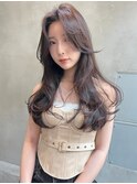 銀座 cheri 暗髪センターパート×大人くびれウェーブ