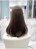 ナチュラル大人透明感モテカラーブラウンワンカール韓国風巻き
