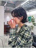 黒髪ミニボブ×ニュアンスパーマ
