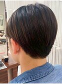 メンズ 爽やかツーブロックショート メッシュキャップハイライト