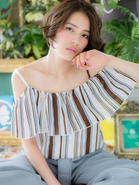 カバーヘア イヴ 戸頭店(COVER HAIR EVE) くせ毛風ニュアンスパーマ丸みウルフボブh4戸頭30代40代50代