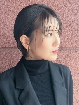 Wiz 吉川店【ウィズ】 黒髪大人ショート/顔周りレイヤー/小顔似合わせカット/吉川