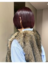 メゾンマイル 恵比寿(maison mile) ボブ×ブリーチなしボルドーカラー