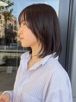 ヘアーアイストゥーレ(HAIR ICI TRE)&nbsp;レイヤーボブダークブラウン暗髪夏カラーミルクブラウン