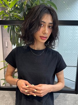 バランス 原宿 表参道(balance) オリーブグレージュ×ミディアムボブ