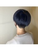 メンズマッシュショート×ブルーブラックネイビーカラー