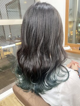 アンダーバーホワイト 南海難波店(_WHITE) 裾カラー☆グリーン☆アディクシーカラーandマニキュアイン