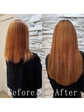 あるじゃんすー 渋谷店 アプリコットオレンジ#シールエクステ#伸びしかけヘア#四角#渋谷