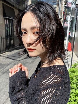 アイティーバイアルバム 藤沢店(IT by ALBUM) ワンレンボブ_ミニウルフテラコッタくすみブルー_38572