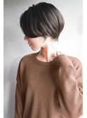 大人可愛い20代30代40代黒髪前下がりショートボブ丸みショート◎