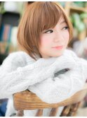 ペールベージュ大人ガーリー前下がりボブa志木20代30代40代