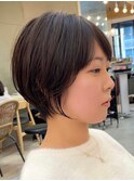 【横浜】小顔ネビージュ黒髪秋色透明感カラーワンレンボブルフ