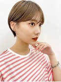 シアベージュ×耳掛けショート